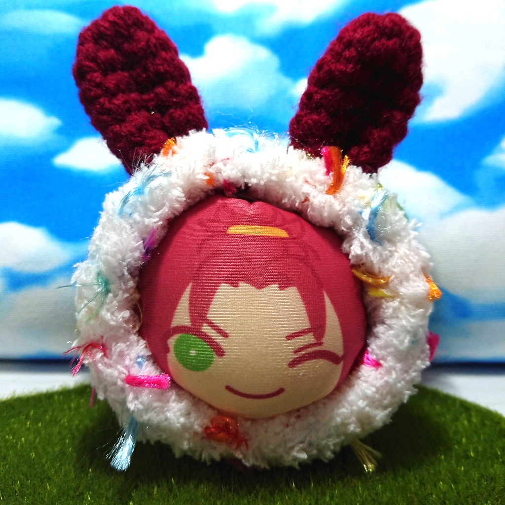 おまんじゅうマスコットきぐるみ(通常サイズ)　うさぎ_えんじ