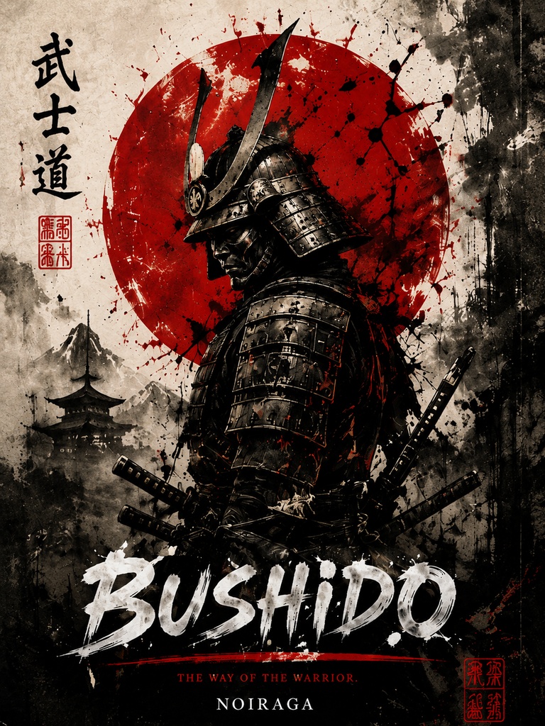 商品名 BUSHIDO|NOIRAGA JAPAN SERIES #001|A3 Digital Art Poster
