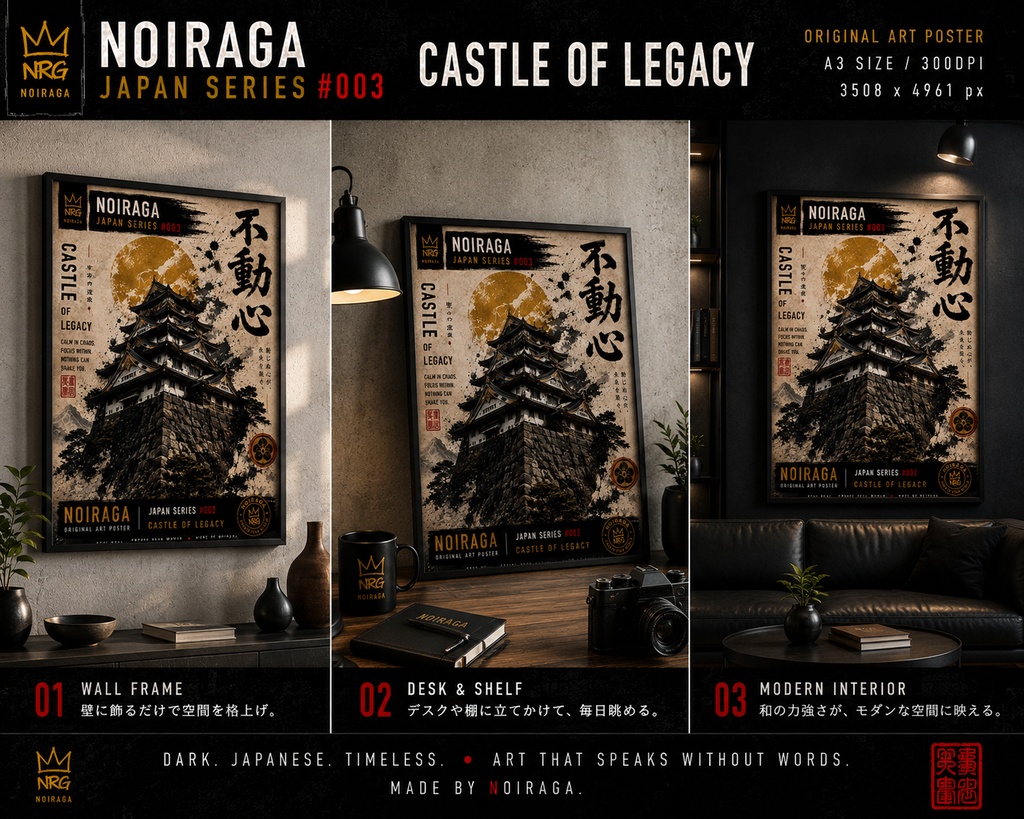 CASTLE OF LEGACY｜NOIRAGA JAPAN SERIES #003｜A3 Digital Art Pos