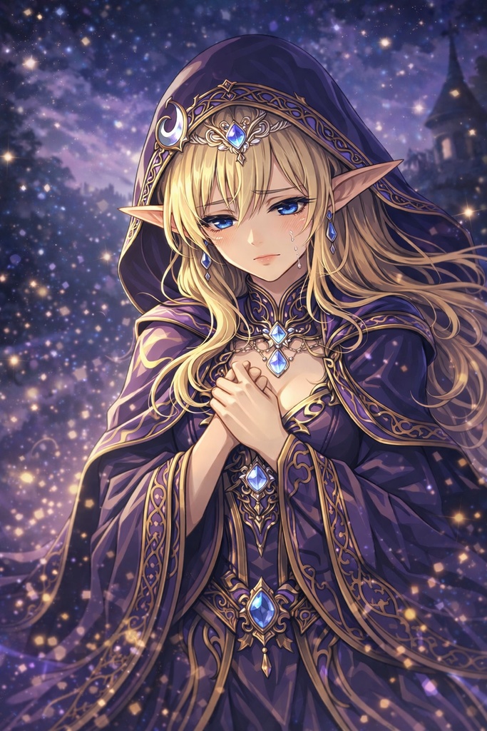 金髪エルフ魔法使いの表情差分セット