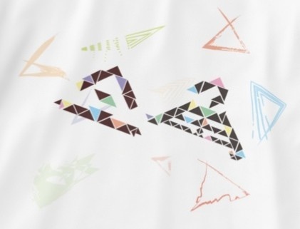 【Tシャツ】三角で作られた三角(ホワイト)