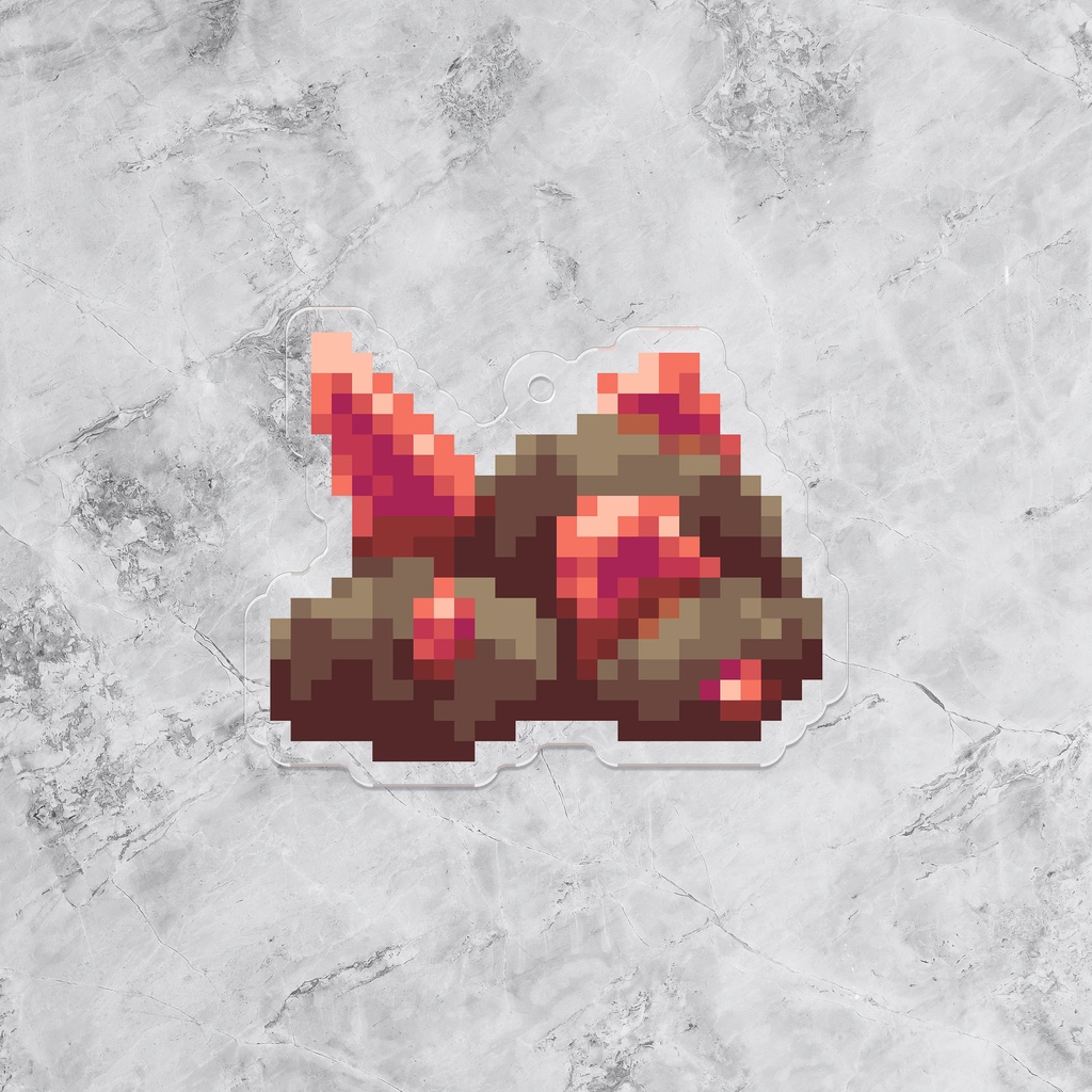 【アクリルキーホルダー】ドットクリスタル(赤)