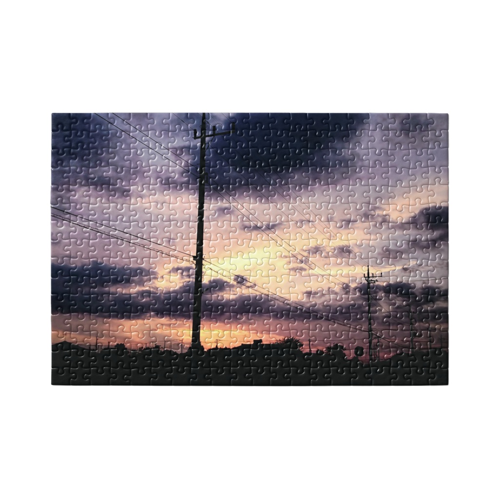 【パズル】電柱と夕焼け