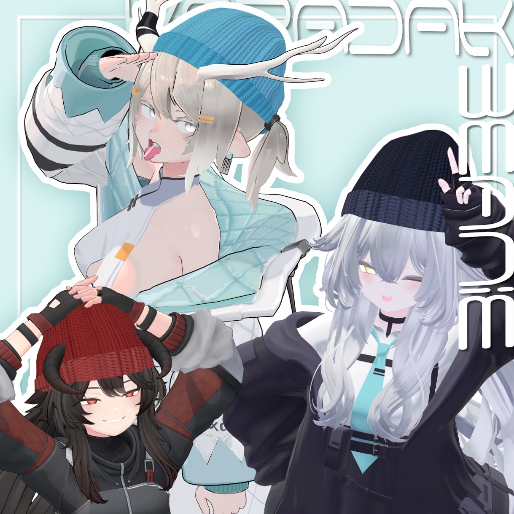 [VRC対応] ビーニーキャップ(シェイプキー複数有!)