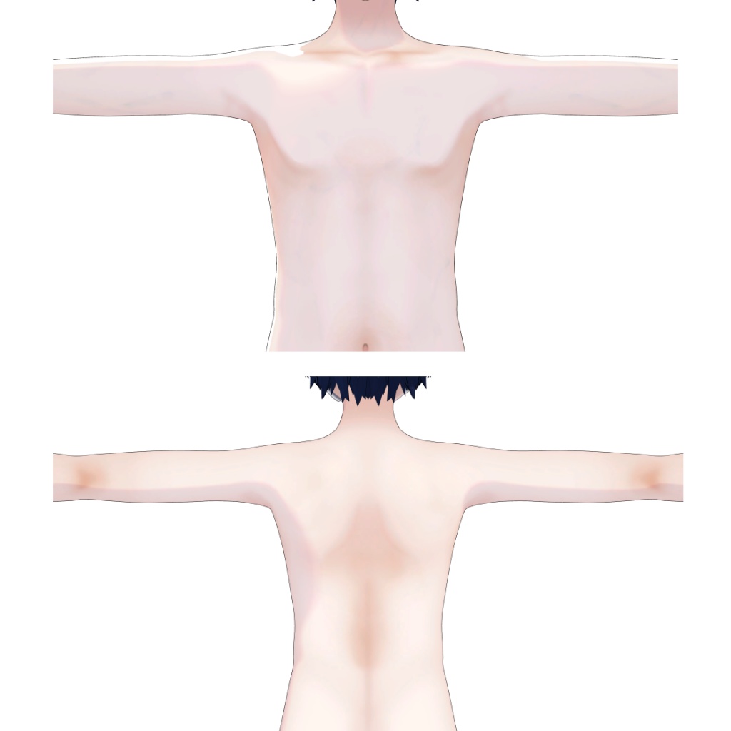 【VRC】RE-Noiz君 眉毛カラーマスク無料/リアル肌テクスチャ