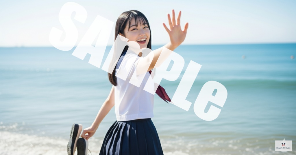 ①【高画質AI写真集】 瑞々しい制服美少女(セーラー服中心)50枚