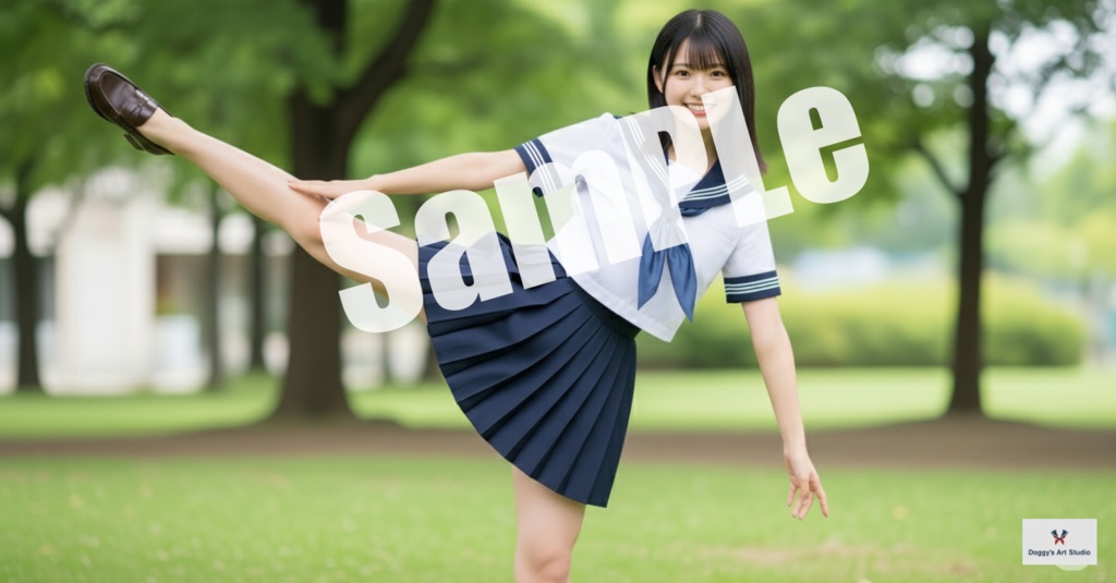 ①【高画質AI写真集】 瑞々しい制服美少女(セーラー服中心)50枚