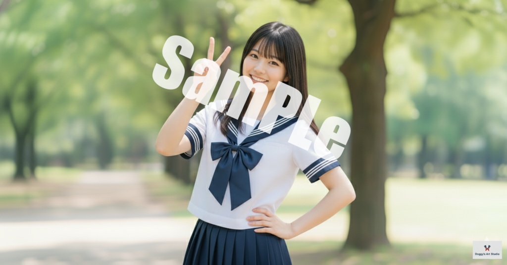 ①【高画質AI写真集】 瑞々しい制服美少女(セーラー服中心)50枚