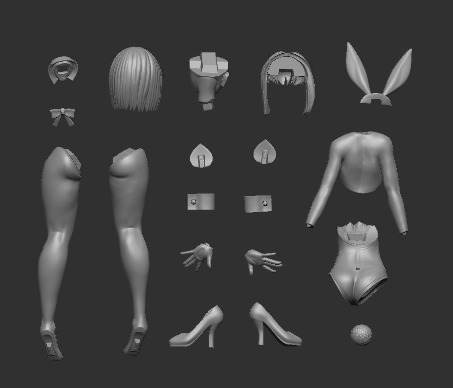 八極堂 オリジナルバニーガール4(仮 3Dプリント用データ