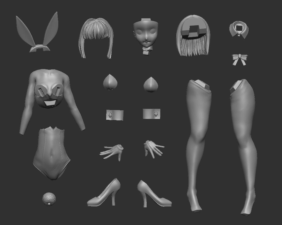 八極堂 オリジナルバニーガール4(仮 3Dプリント用データ