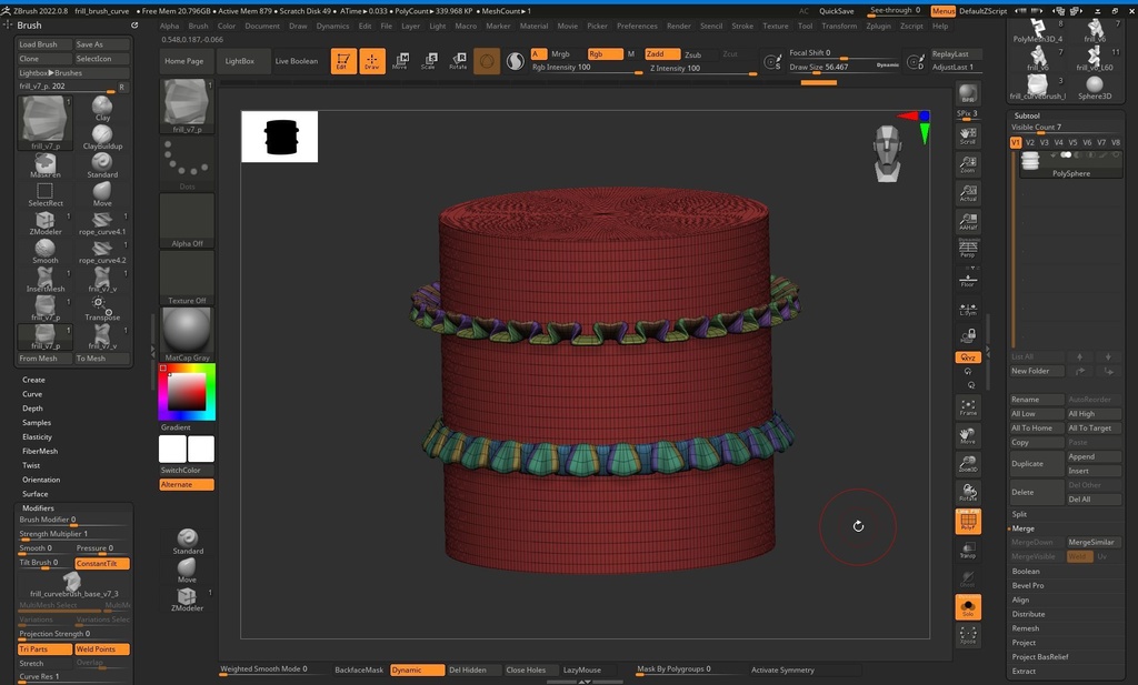 フリルブラシ .zbpファイル (ZBrush)