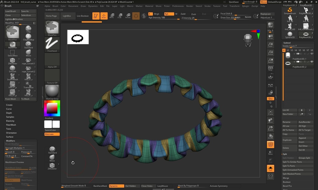 フリルブラシ .zbpファイル (ZBrush)