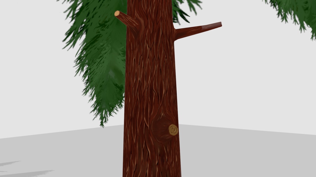 針葉樹 3Dモデル ハンドペイント