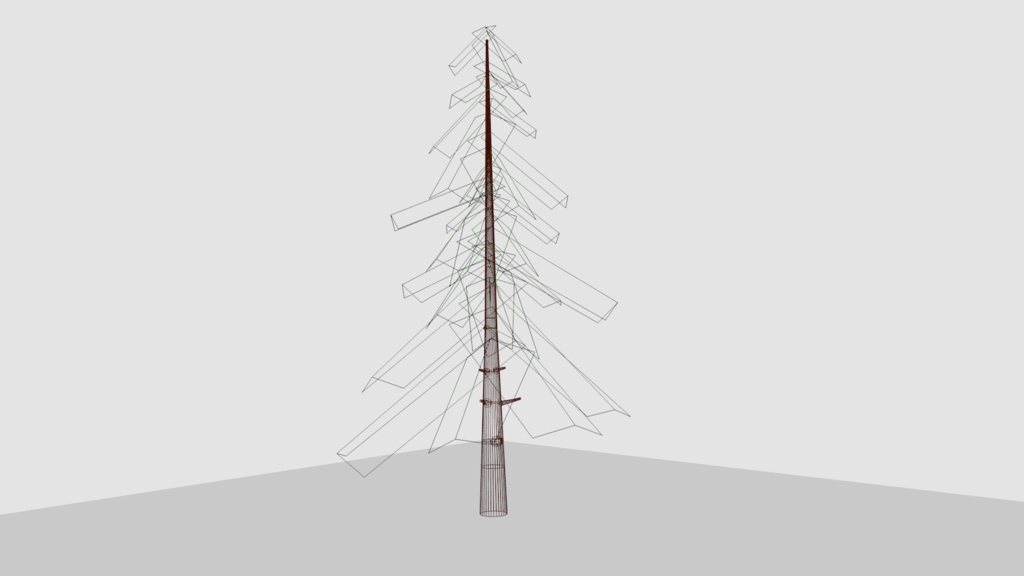 針葉樹 3Dモデル ハンドペイント