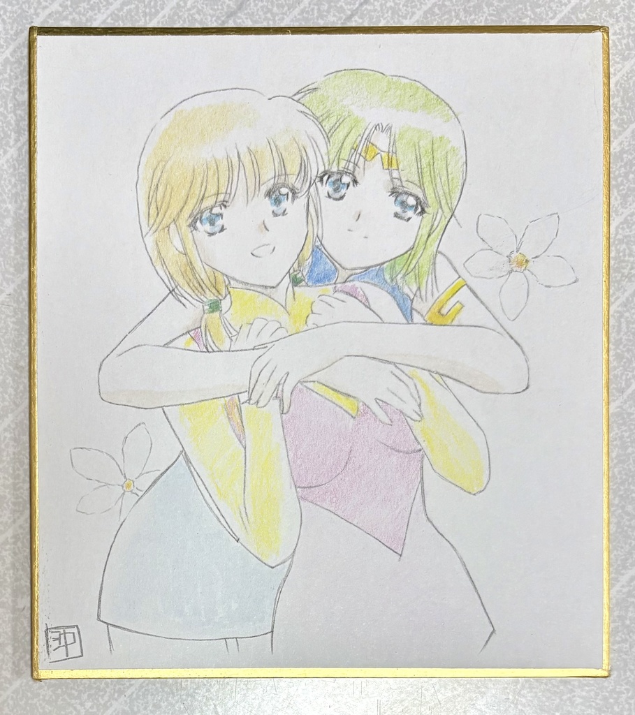 【委託・沖島和貴様】ミニ色紙(ロゼルイ)