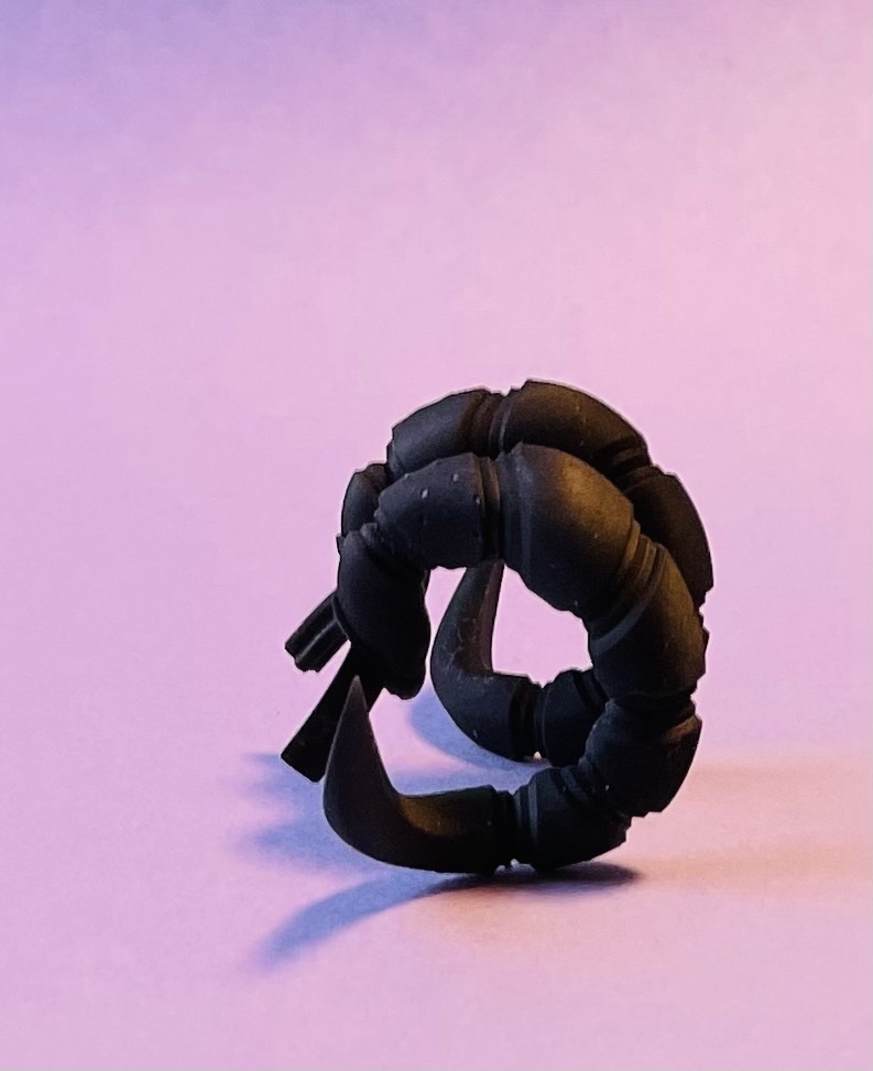 試作巻き角セット 冥獄の黒羊角