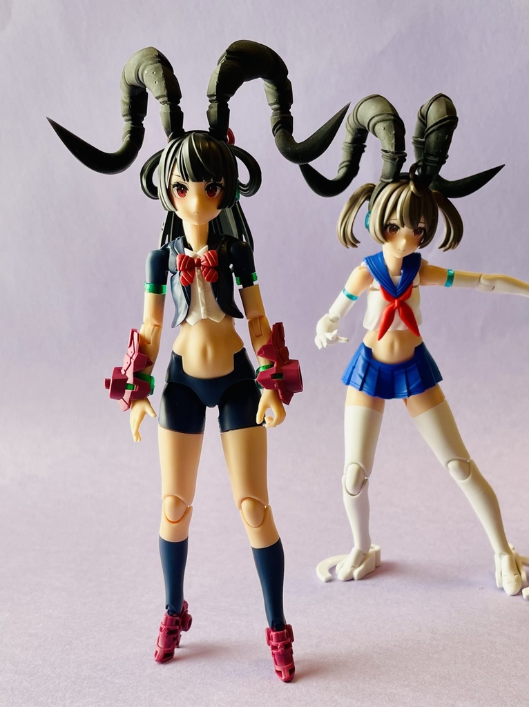 試作巻き角セット 冥獄の黒羊角