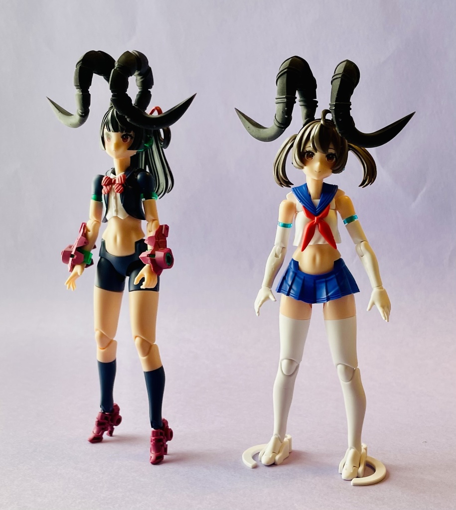試作巻き角セット 冥獄の黒羊角