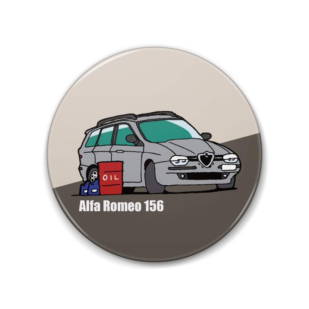 アルファロメオ156スポーツワゴン 缶バッジ