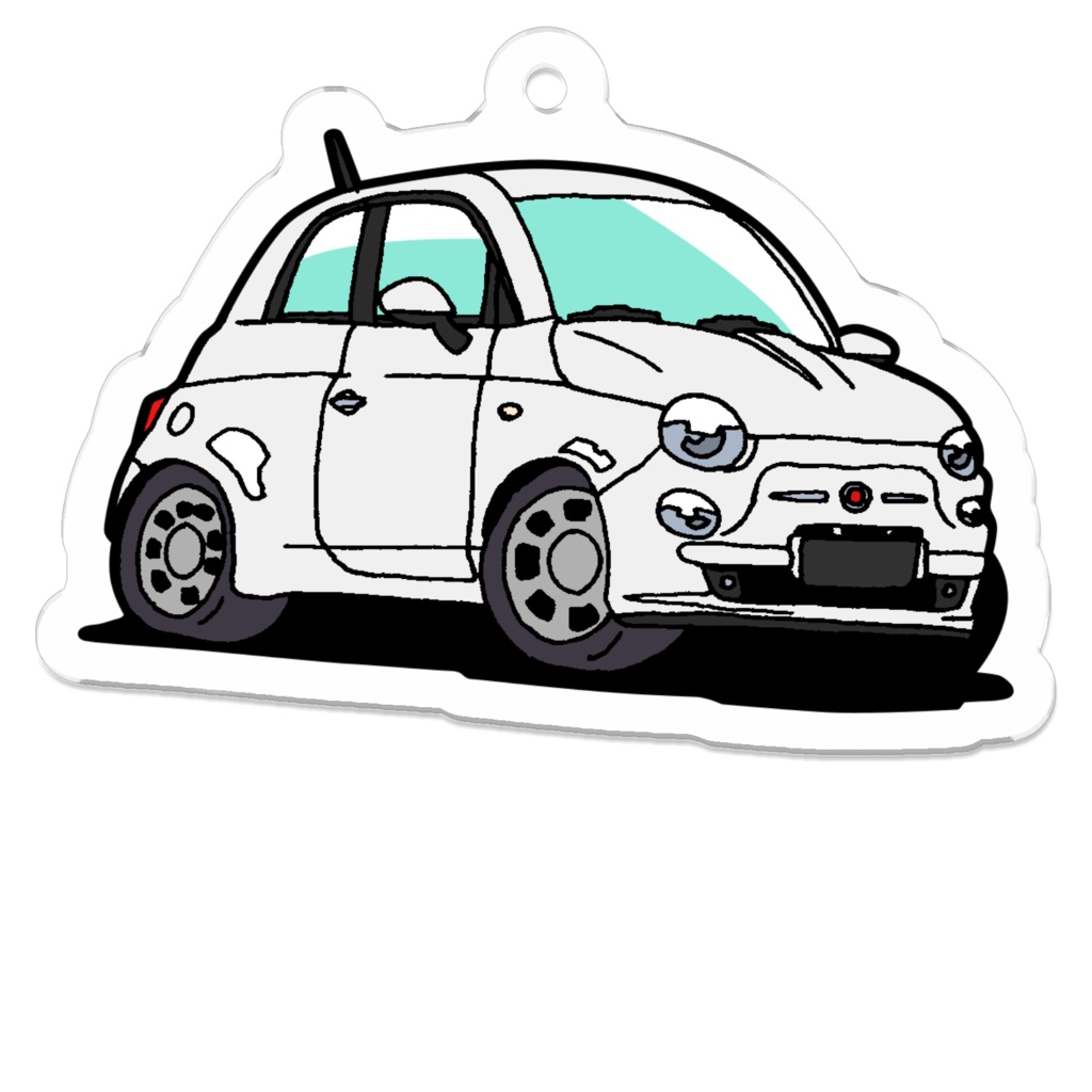 フィアットニュー500 アクリルキーホルダー