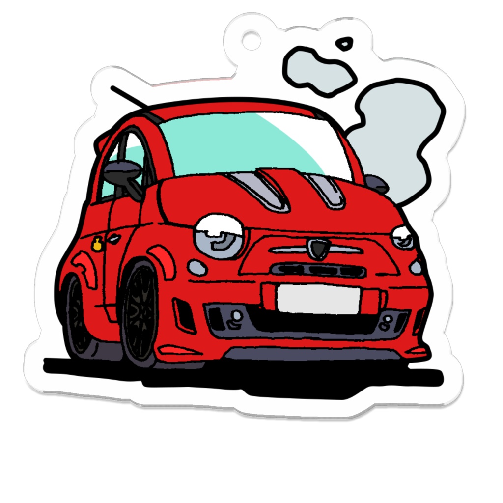 フィアット500トリブートフェラーリ アクリルキーホルダー