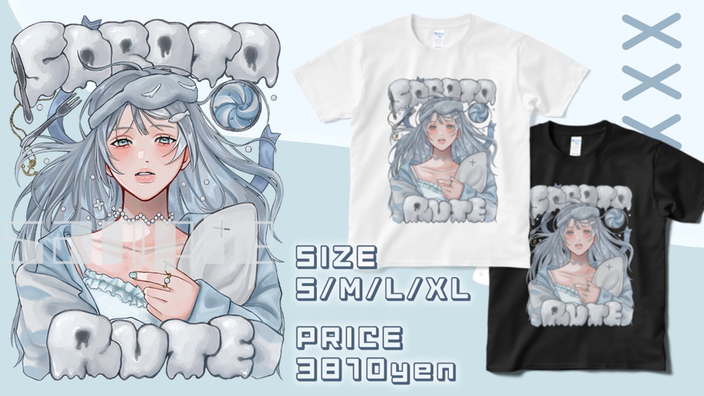 鯖戸るて Tシャツ 黒