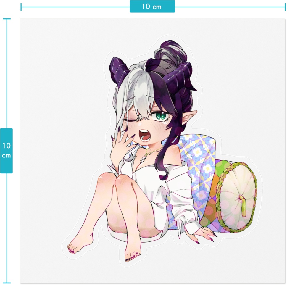 白魔ベル ねむねむ部屋着クリアステッカー