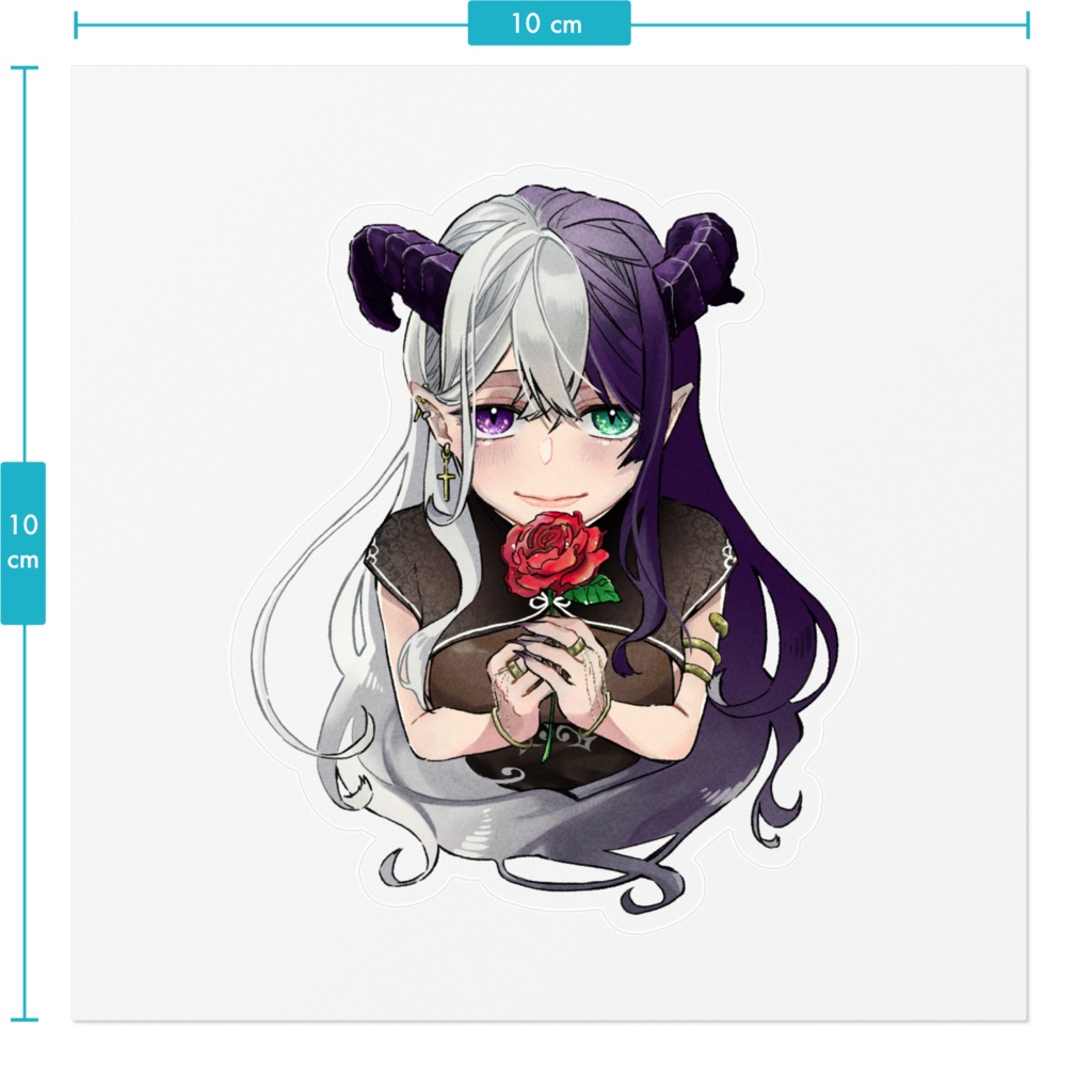 白魔ベル 上目遣いクリアステッカー