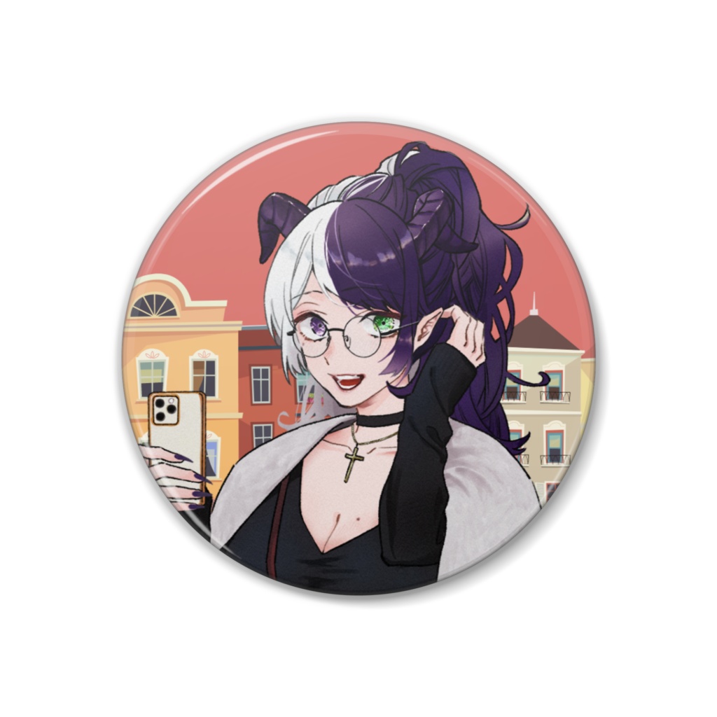 白魔ベル　秋服缶バッジ