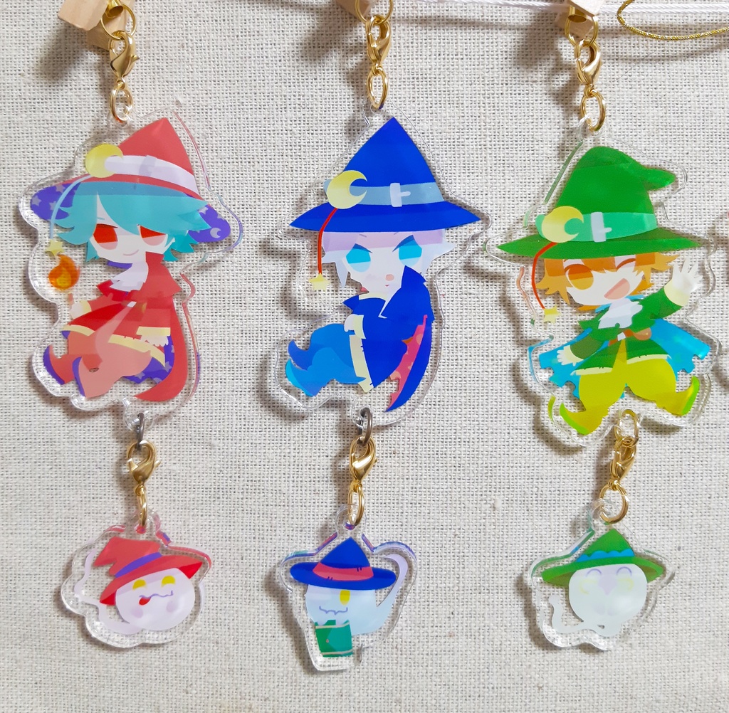 【アクリルストラップ】魔法使い(使い魔チャーム付き)