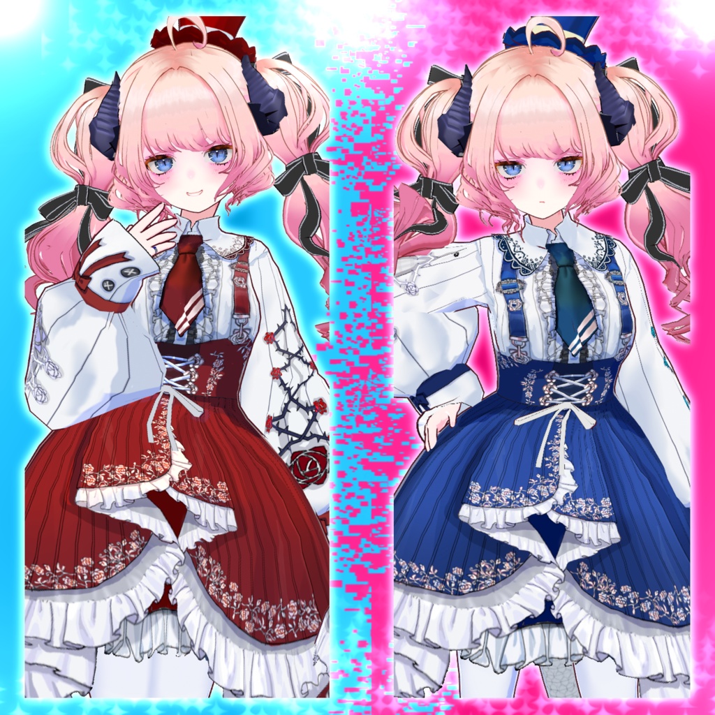 ［ vroid 衣装 ］ 薔薇模様の服(別色)