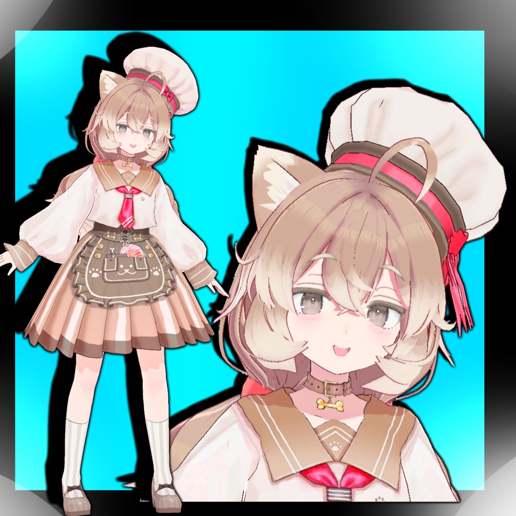 ［髪型 衣装 vrm vroidファイル］ 犬