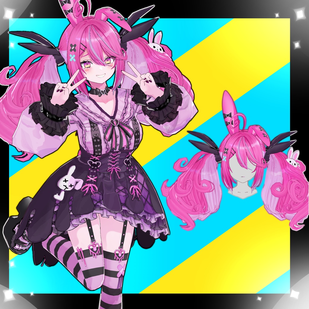 ［髪型 衣装 vrm vroidファイル］ ウサギ