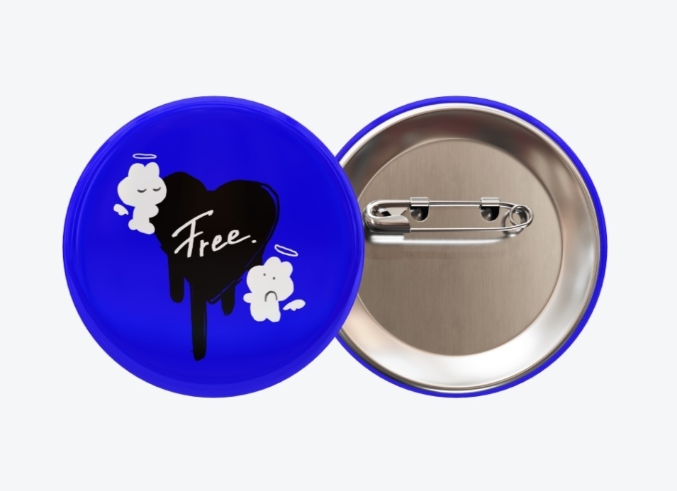 Free.な缶バッチ【Blue】