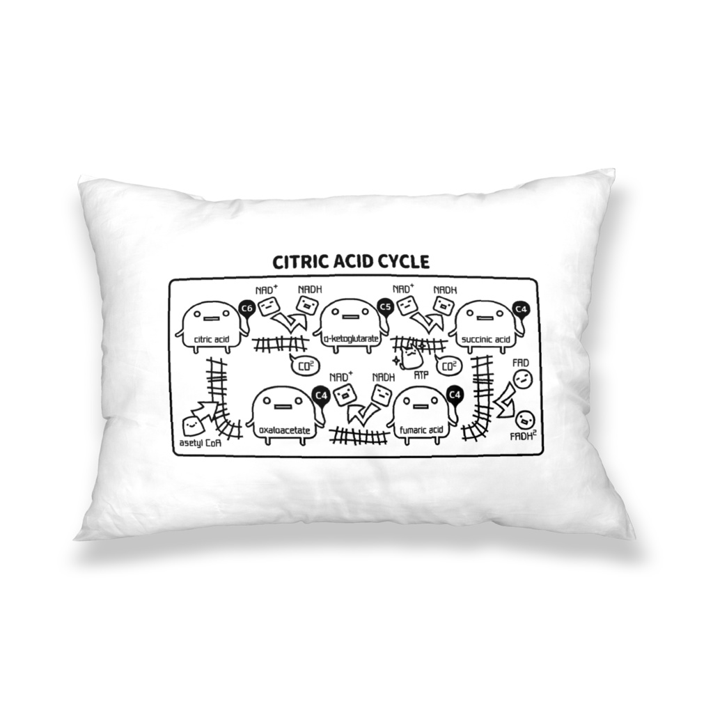 ミトコンドリア(白) 枕カバー