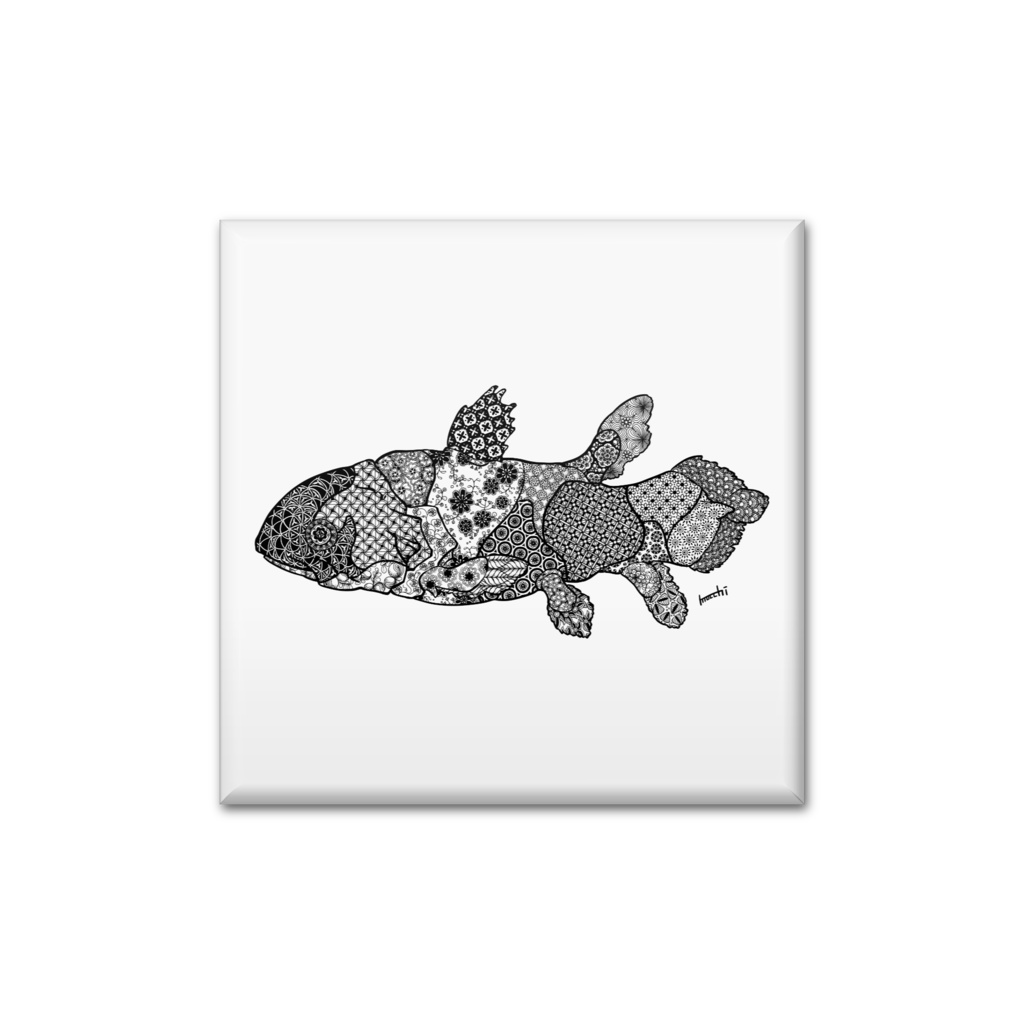 花とシーラカンス 缶バッジ