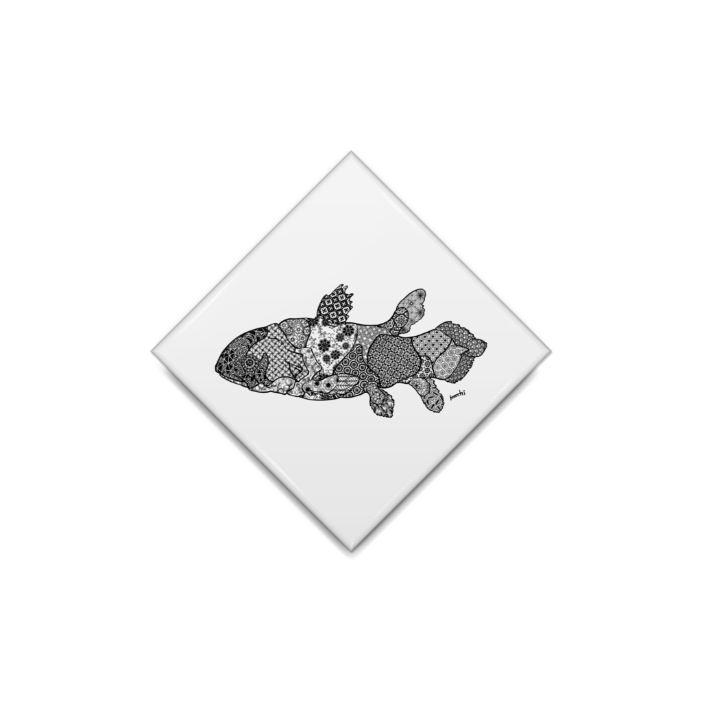 花とシーラカンス 缶バッジ