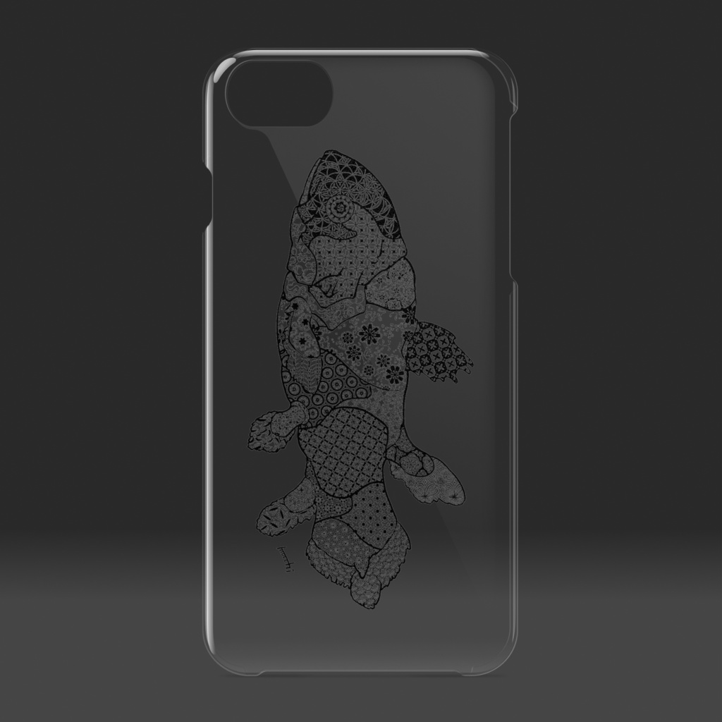 花とシーラカンス クリアiPhoneケース