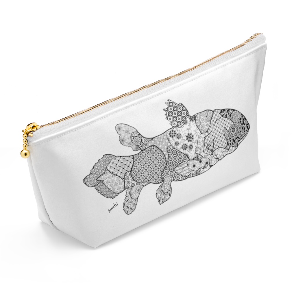 花とシーラカンス ポーチ