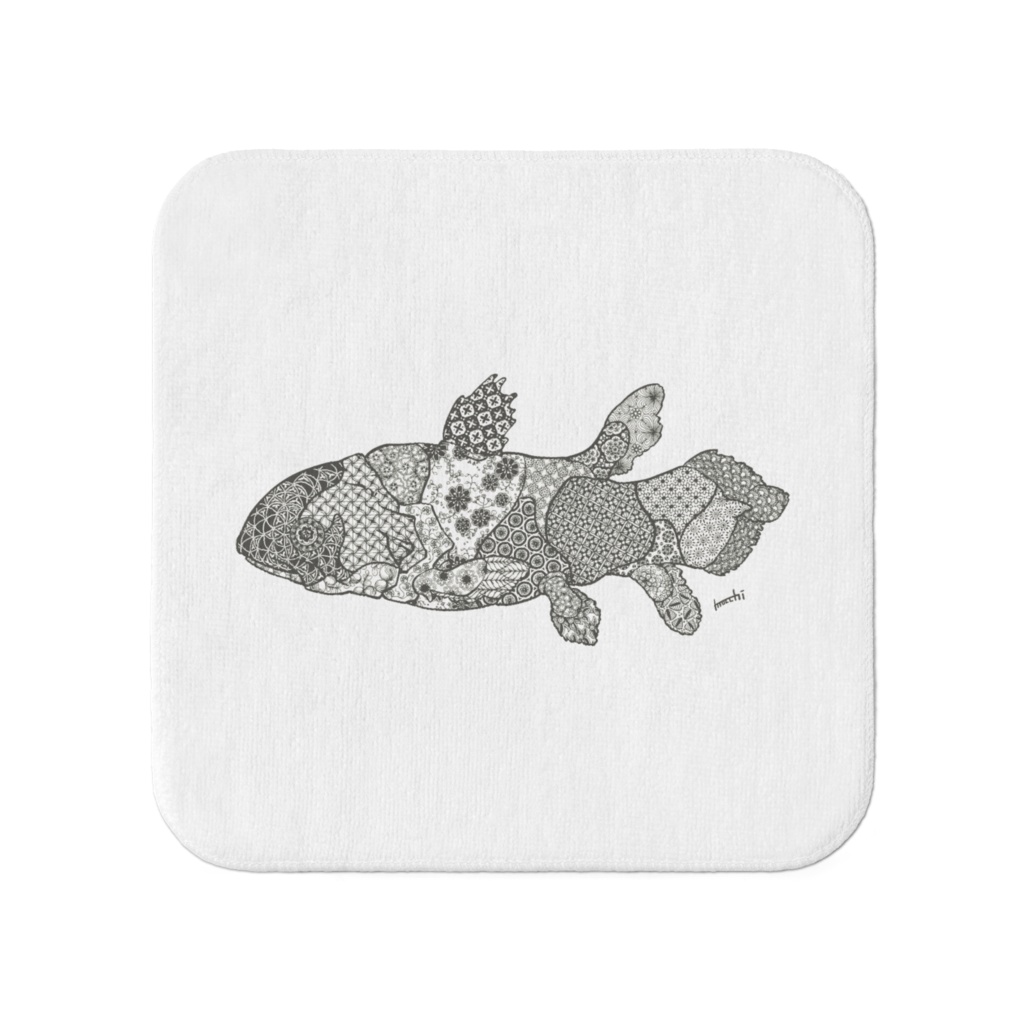 花とシーラカンス タオル