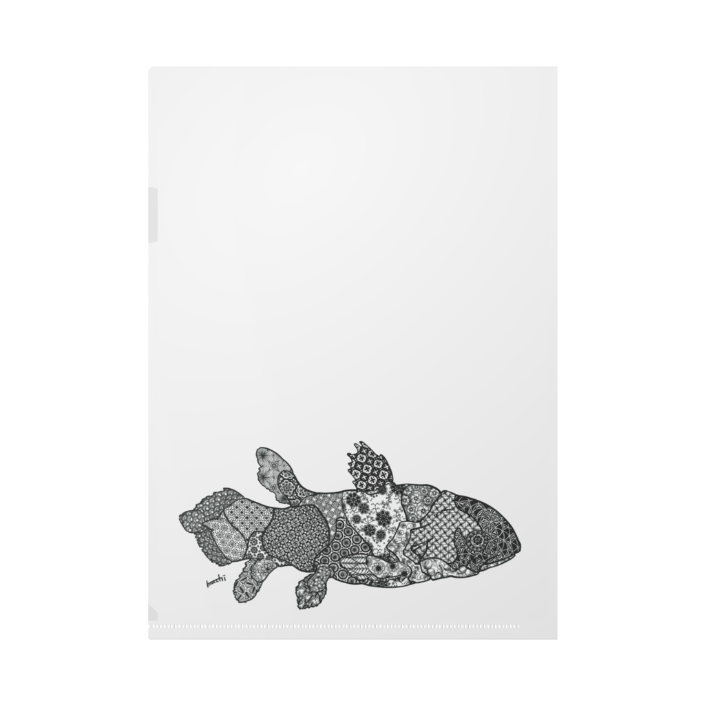 花とシーラカンス クリアファイル