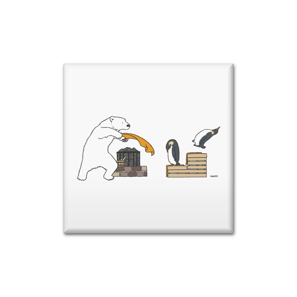 シロクマロウリュ 缶バッジ