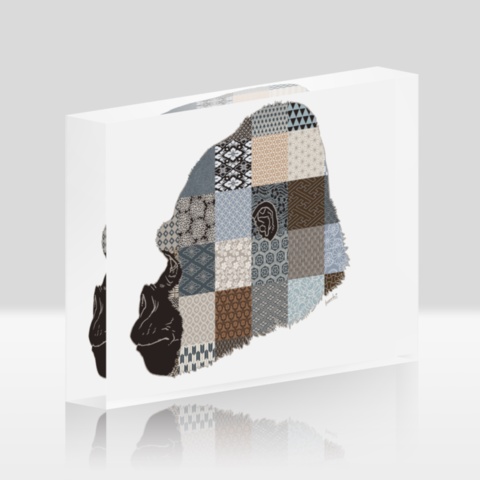 和柄とゴリラ アクリルブロック