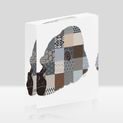 和柄とゴリラ アクリルブロック