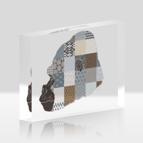 和柄とゴリラ アクリルブロック