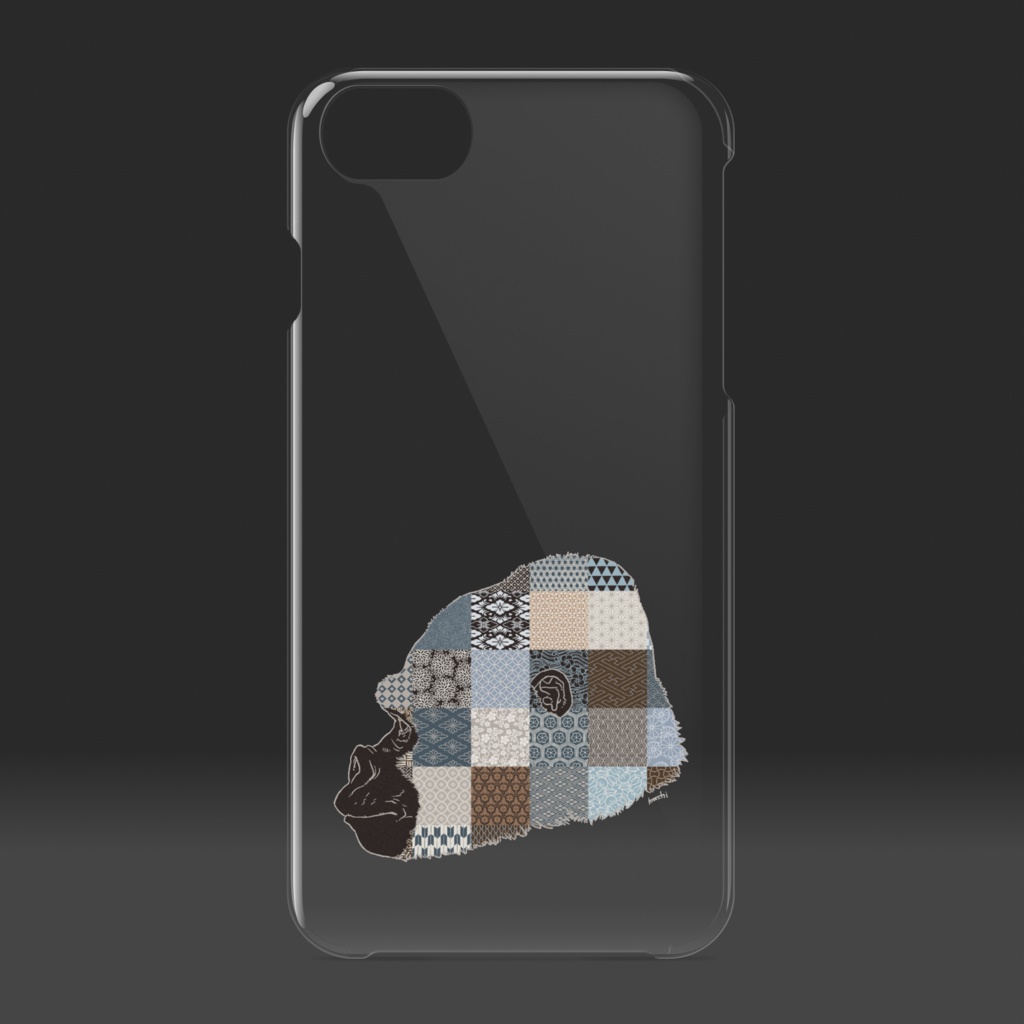 和柄とゴリラ クリアiPhoneケース