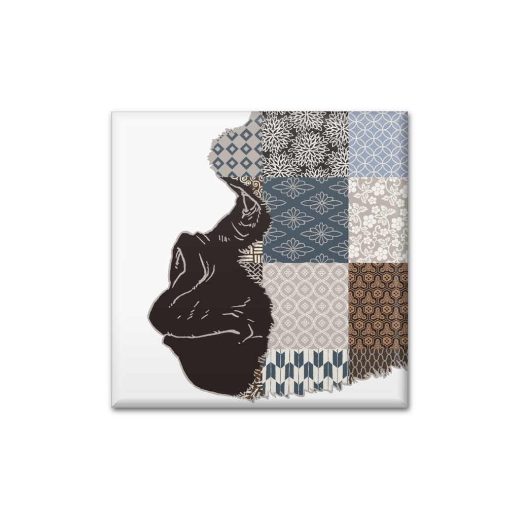 和柄とゴリラ 缶バッジ