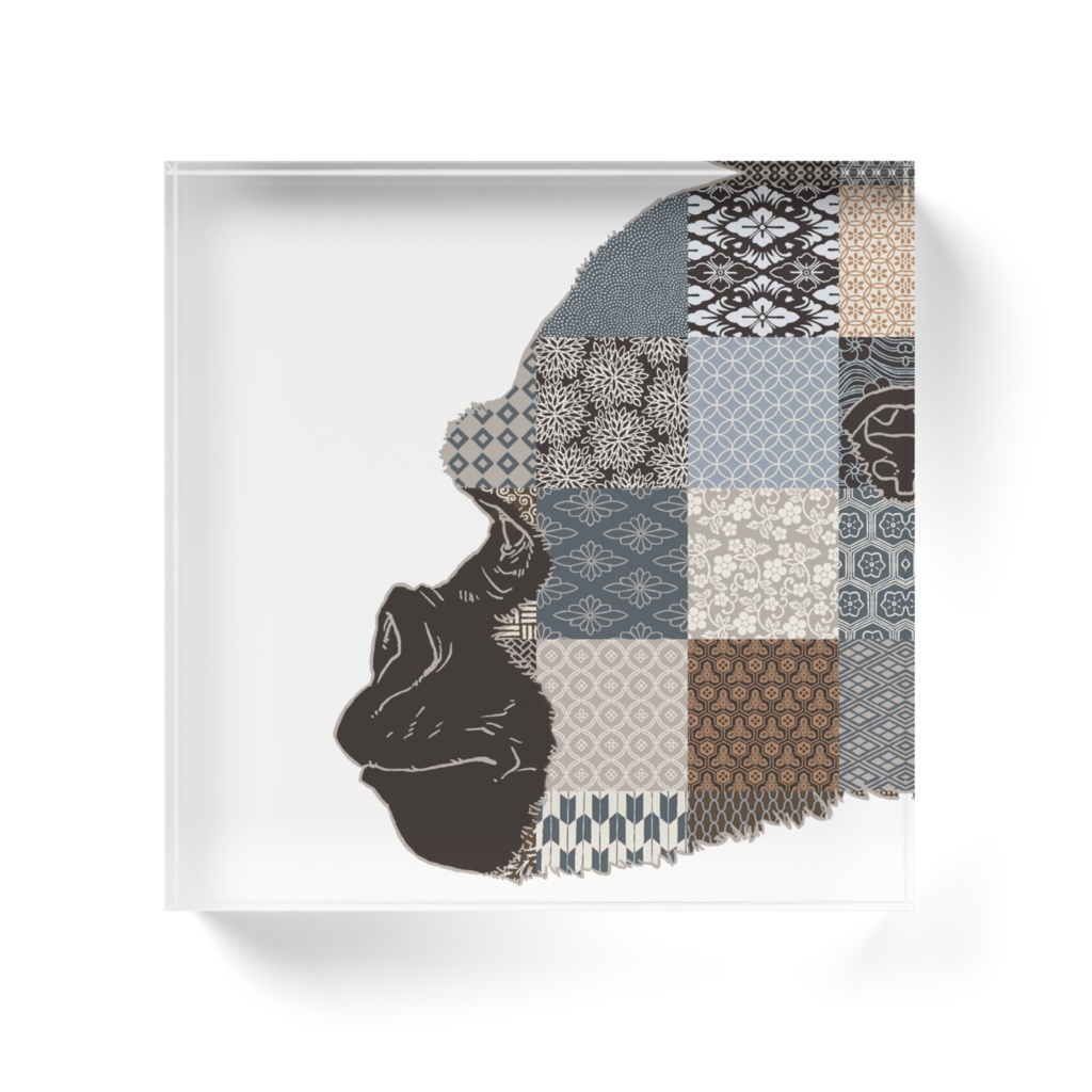 和柄とゴリラ アクリルブロック