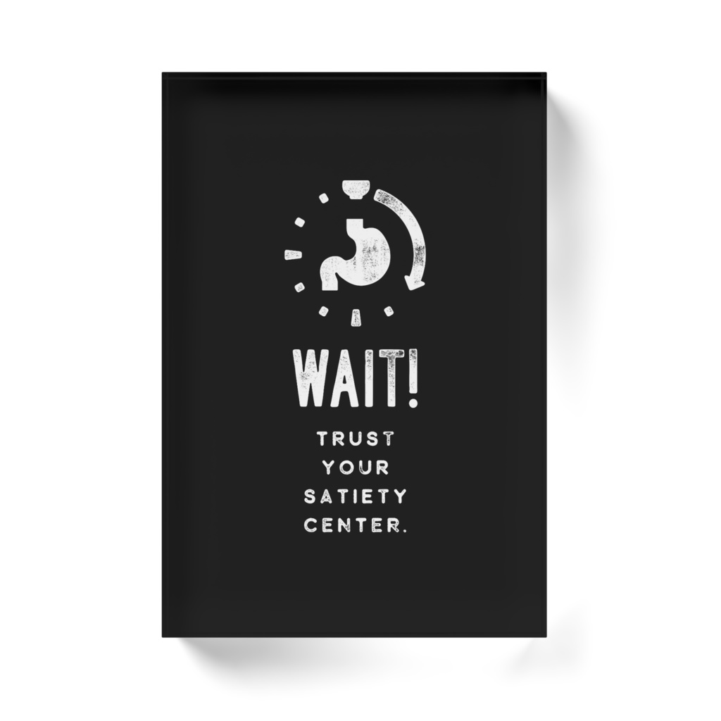 満腹中枢を信じろ アクリルブロック(ホワイト)