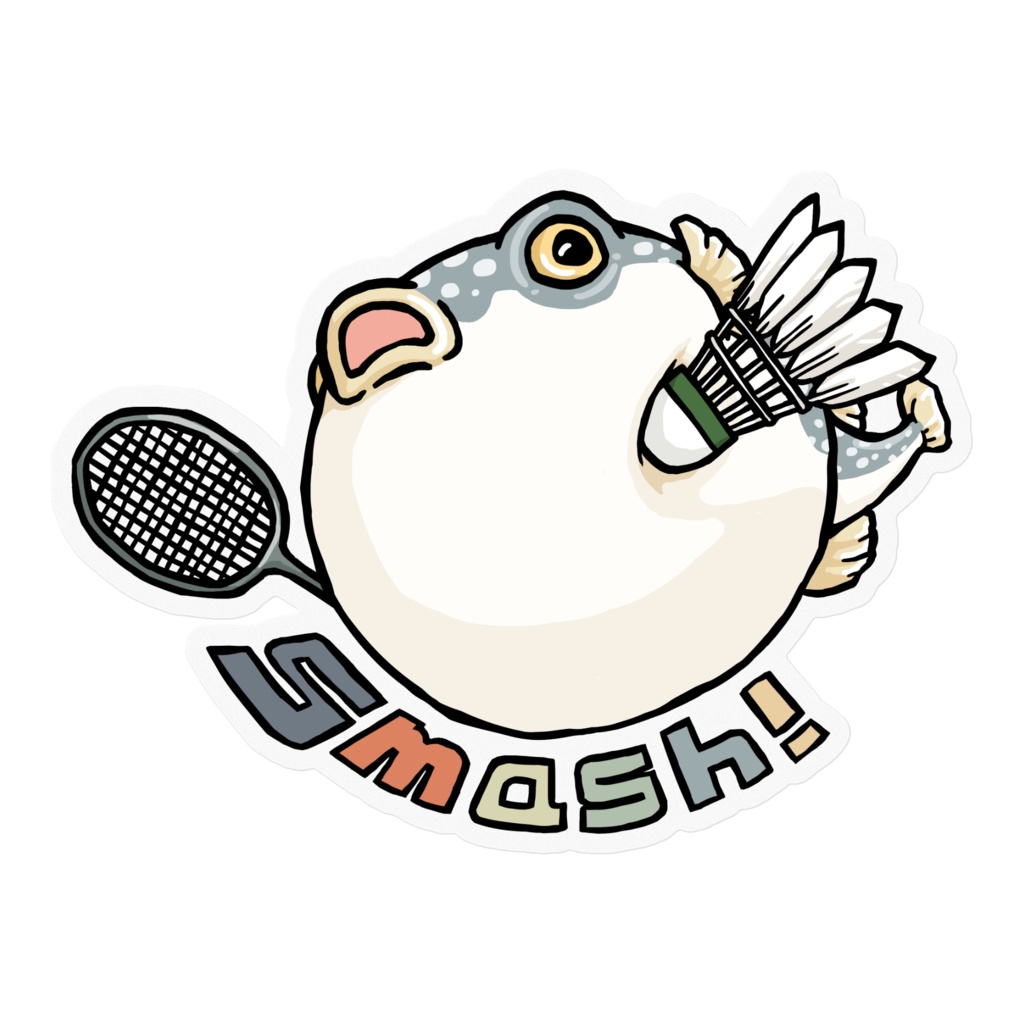 ふぐっ(バドミントン) ステッカー